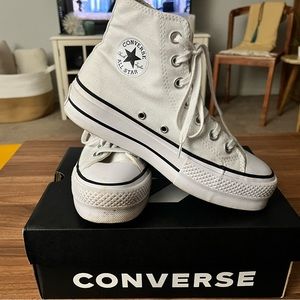 White Platform High Top Converse